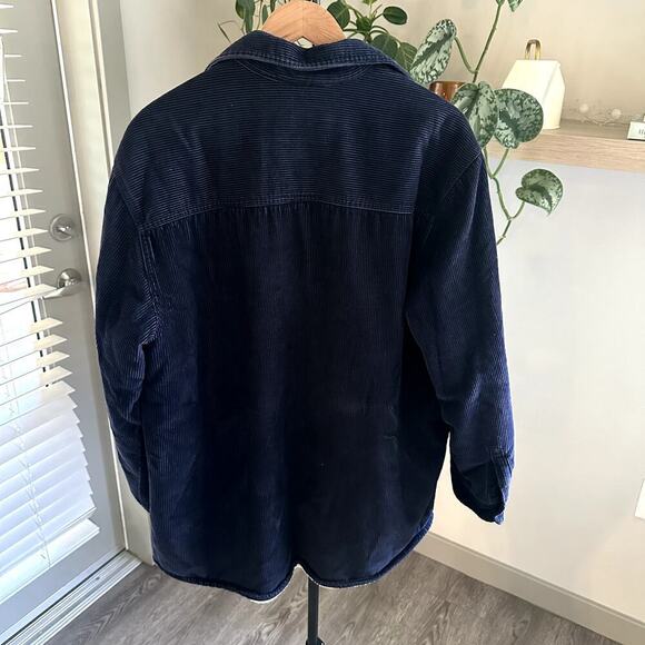 High Sierra Men’s L Corduroy Sherpa Jacket Blue Workwear Casual - Picture 2 of 8
